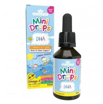 Natures Aid Mini Drops DHA 500mg (Omega-3)