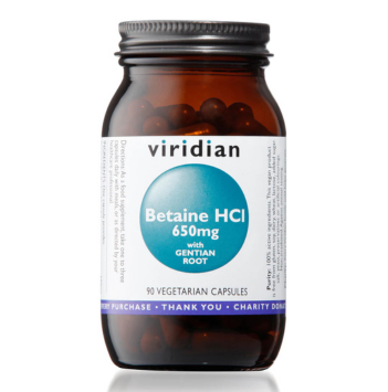 Betaine HCl 650mg with Gentian Veg Caps