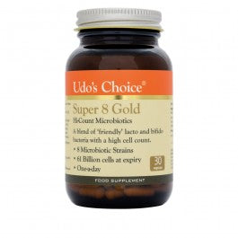 Udos Choice Super 8 Gold Microbiotics 30 vegecaps - 102 BILLION VIABLE CELLS