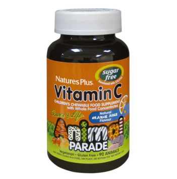 Animal Parade Sugar Free Vitamin C Childrens Chewable - Orange Juice Flavour