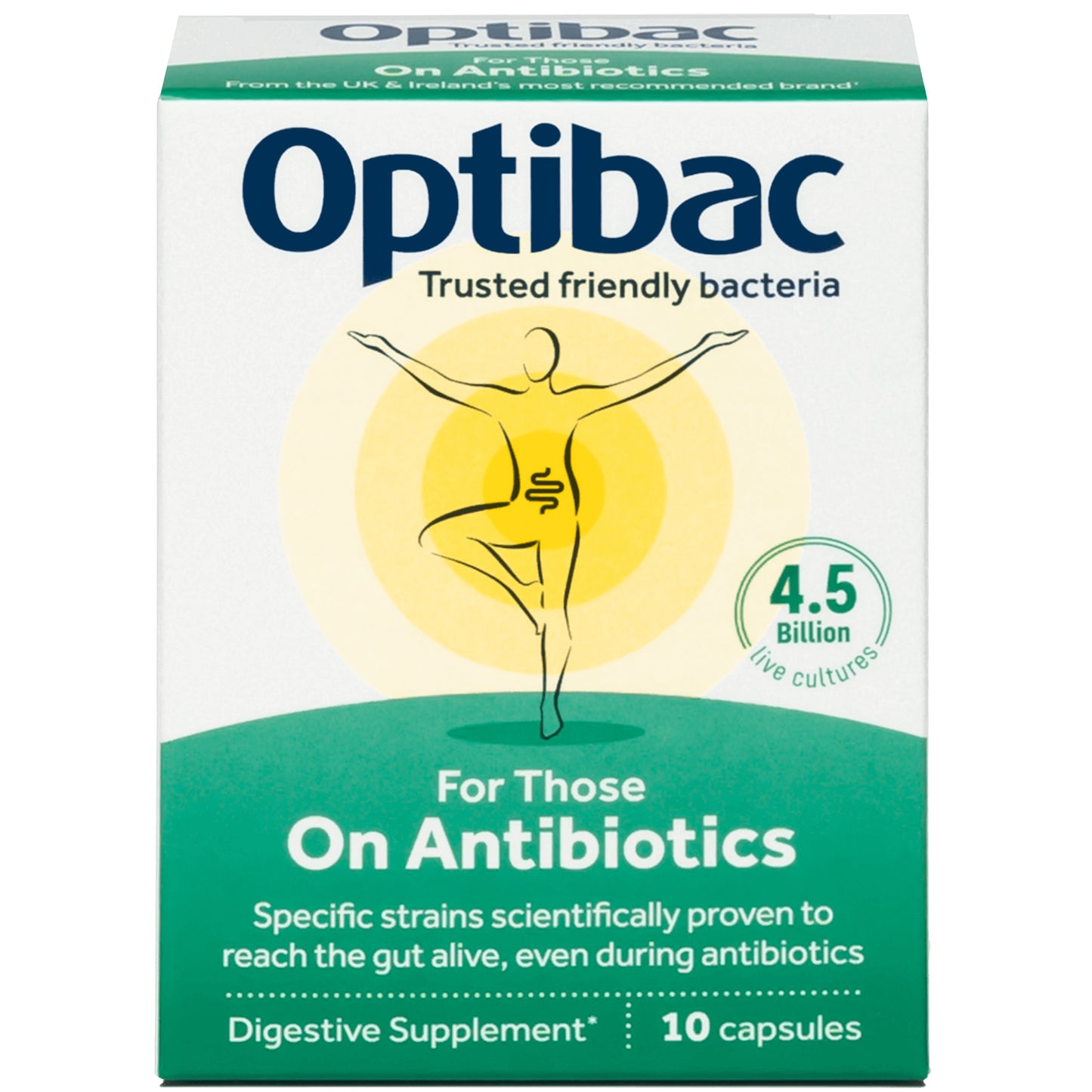 OptiBac Probiotics For Those on Antibiotics, Pack of 10 Capsules