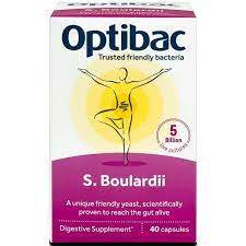 OptiBac Probiotics 'S. Boulardii', Pack of 40 Capsules
