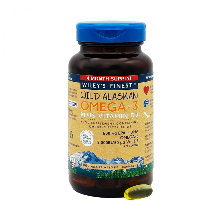 Wild Alaskan Omega-3 with D3 – 120 Softgels (4 months supply)
