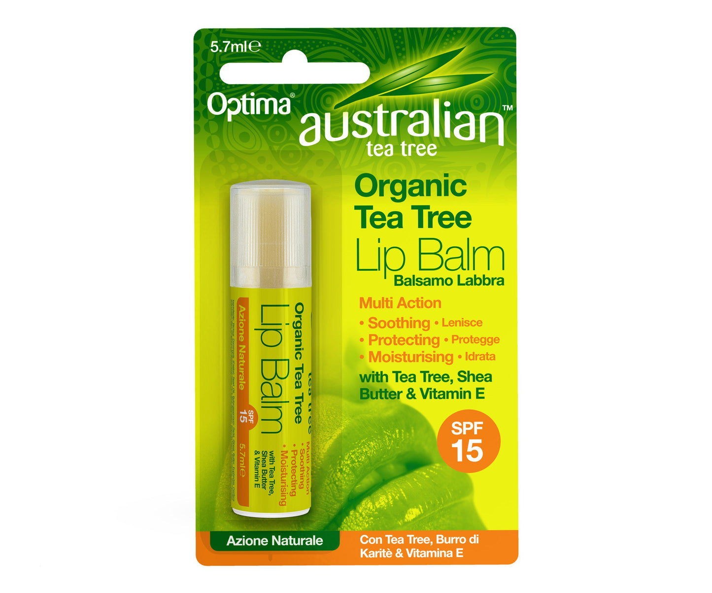 AUSTRALIAN ORGANIC TEA TREE LIP BALM SPF15 5.7ML