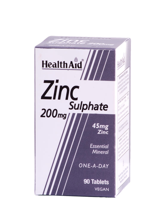Zinc Sulphate 200mg (45mg elemental Zinc) Vegan